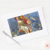 アクエリアス人魚ゴシック様式の青い芸術 長方形シール (封筒)