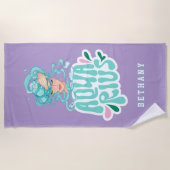 アクエリアス名前をカスタムする誕生日ギフト ビーチタオル (正面)