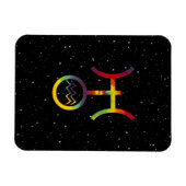 アクエリアス天王星プラネタリシンボルスターリー絞り染め マグネット (横)