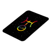 アクエリアス天王星プラネタリシンボルスターリー絞り染め マグネット (左側)