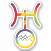 アクエリアス天王星プラネタリシンボル絞り染めパーティー シール (正面)