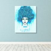 アクエリアス女性 キャンバスプリント (インサイチュ (ウッドフロア))