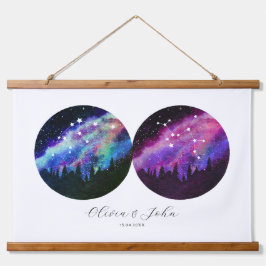 アクエリアス射手座パーソナライズされたカップル占星術 吊り下げ型タペストリー