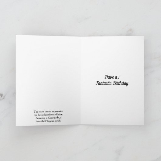 アクエリアス星占いスター設計誕生日カード カード (内部)