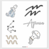 アクエリアス星占い〔占星術の〕十二宮図誕生日の星 シール (シート)