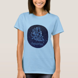 アクエリアス星座と星の星座マーク Tシャツ