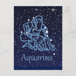 アクエリアス星座と〔占星術の〕十二宮図サイン(星あり) ポストカード
