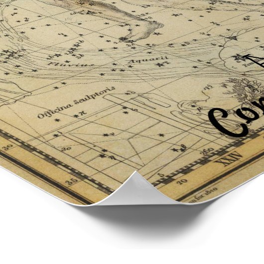 アクエリアス星形地図1月 ポスター (角)