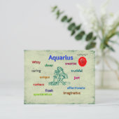 アクエリアス特性〔占星術の〕十二宮図カード ポストカード (スタンド正面)