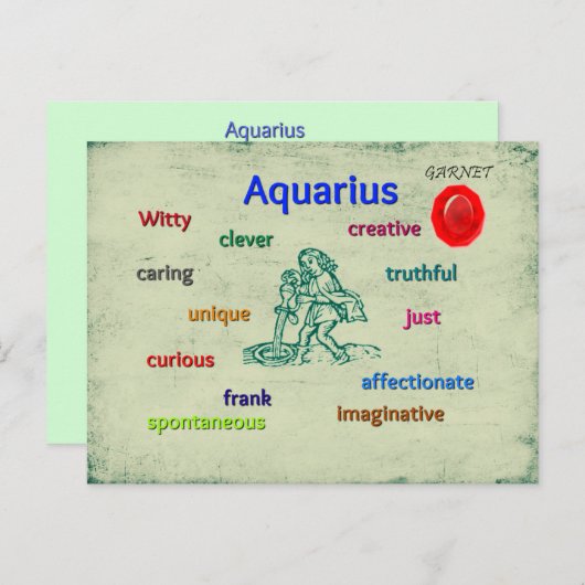 アクエリアス特性〔占星術の〕十二宮図カード ポストカード (正面/裏面)