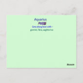 アクエリアス特性〔占星術の〕十二宮図カード ポストカード (裏面)