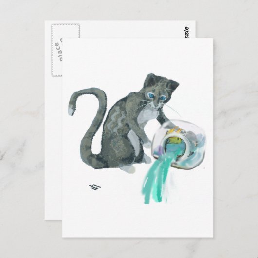 アクエリアス猫 ポストカード (正面/裏面)