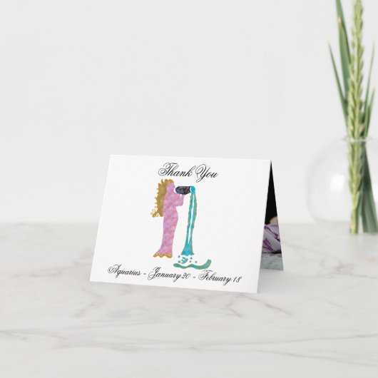 アクエリアス絵画印象派のスタイルと金ゴールド サンキューカード (正面)