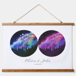 アクエリアス蠍座パーソナライズされたカップル占星術 吊り下げ型タペストリー