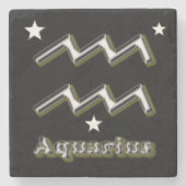 アクエリアス記号 ストーンコースター (正面)