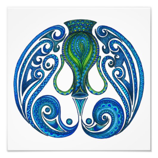 アクエリアス記号 フォトプリント            (正面)