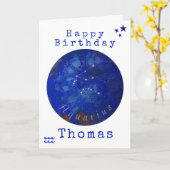 アクエリアス誕生日カード、占星術カード カード (黄色い花)