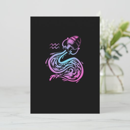 アクエリアス誕生日ギフト〔占星術の〕十二宮図サイン衣装 招待状 (スタンド正面)