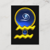 アクエリアス金ゴールドジュエルサファイアモノグラムブルーブラック 名刺 (裏面)