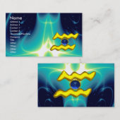 アクエリアス金ゴールドジュエル明るいサファイアブルー黄色 名刺 (正面/裏面)