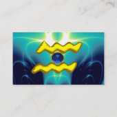 アクエリアス金ゴールドジュエル明るいサファイアブルー黄色 名刺 (裏面)