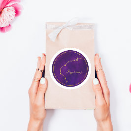 アクエリアス金箔〔占星術の〕十二宮図星座 ラウンドシール