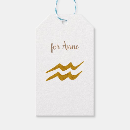 アクエリアス黄金星占い徴候 ギフトタグ (正面)