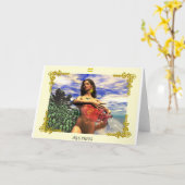 アクエリアス3〔占星術の〕十二宮図誕生日 カード (黄色い花)