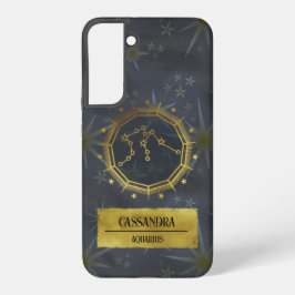 アクエリアス ダーク ゾディアック 占星術: ブラック&ゴールド SAMSUNG GALAXY S22+ケース
