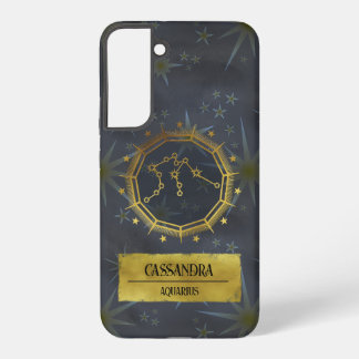 アクエリアス ダーク ゾディアック 占星術: ブラック&ゴールド SAMSUNG GALAXY S22+ケース