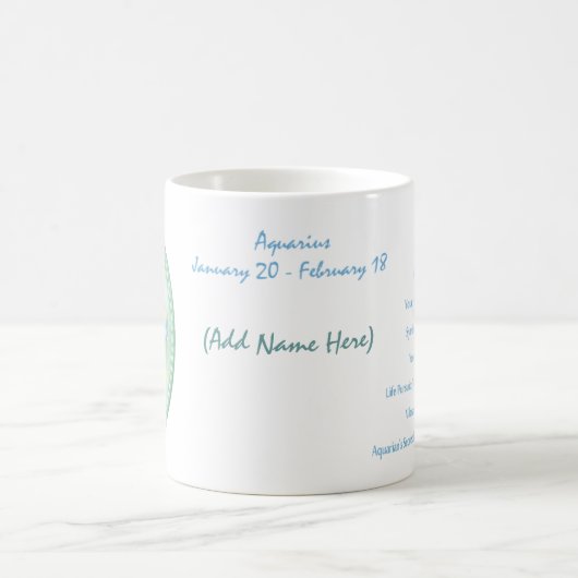 アクエリアス-パーソナライズな(占星術の)十二宮図のマグ コーヒーマグカップ (中央)
