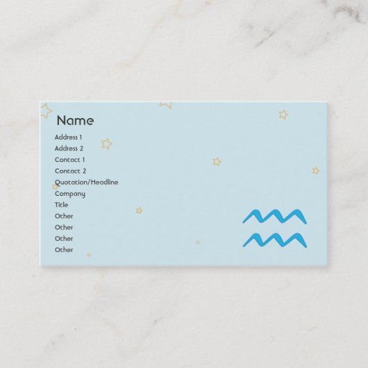 アクエリアス-ビジネス 名刺 (正面)
