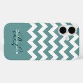 アクエリアス ホワイト チェブロン ブルー Case-Mate iPhoneケース (裏面 (横))