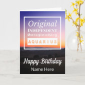 アクエリアス〔占星術の〕十二宮図おもしろい特性誕生日 カード (黄色い花)