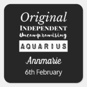 アクエリアス〔占星術の〕十二宮図おもしろい特性誕生日 スクエアシール (正面)