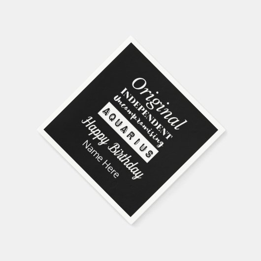 アクエリアス〔占星術の〕十二宮図おもしろい特性誕生日 スタンダードカクテルナプキン (角)