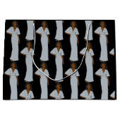 アクエリアス〔占星術の〕十二宮図アストロロジーエレガントブラック ラージペーパーバッグ (正面)