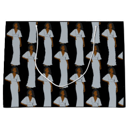 アクエリアス〔占星術の〕十二宮図アストロロジーエレガントブラック ラージペーパーバッグ