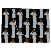 アクエリアス〔占星術の〕十二宮図アストロロジーエレガントブラック ラージペーパーバッグ (裏面)