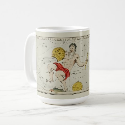 アクエリアス〔占星術の〕十二宮図アンティーク天文図 コーヒーマグカップ (正面左)