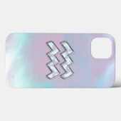 アクエリアス〔占星術の〕十二宮図オンマザーオブパールスタイル Case-Mate iPhoneケース (裏面 (横))