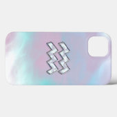 アクエリアス〔占星術の〕十二宮図オンマザーオブパールスタイル Case-Mate iPhoneケース (裏面 (横))