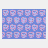 アクエリアス〔占星術の〕十二宮図コケットハートお誕生日ケーキ ラッピングペーパーシート (正面2)