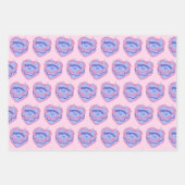 アクエリアス〔占星術の〕十二宮図コケットハートお誕生日ケーキ ラッピングペーパーシート (正面)