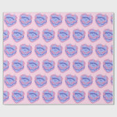 アクエリアス〔占星術の〕十二宮図コケットハートお誕生日ケーキ ラッピングペーパー (フラット)