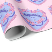 アクエリアス〔占星術の〕十二宮図コケットハートお誕生日ケーキ ラッピングペーパー (ロールコーナー)