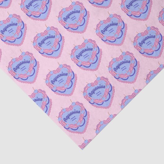 アクエリアス〔占星術の〕十二宮図コケットハートお誕生日ケーキ 薄葉紙 (詳細)