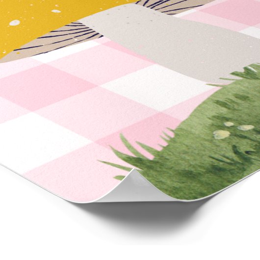 アクエリアス〔占星術の〕十二宮図コテージコアフェアリーマッシュルーム ポスター (角)