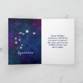 アクエリアス〔占星術の〕十二宮図コンステレーションハッピーバースデー カード (内部)