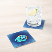 アクエリアス〔占星術の〕十二宮図コースター スクエアペーパーコースター (インサイチュ)